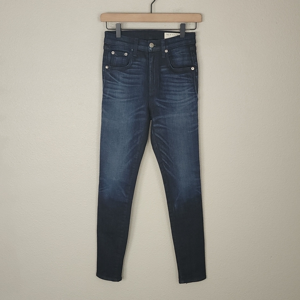 Rag & Bone High Rise Zipper Accent Skinny Jeans